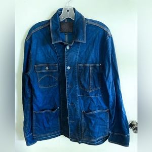 Pretty Green Indigo Dyed Denim Jacket - Large